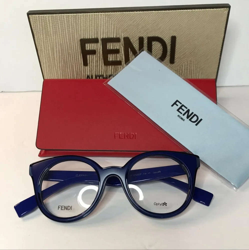 Original New FENDI WOMEN'S FF0198/F 47MM OPTICAL FRAMES IN BLUE